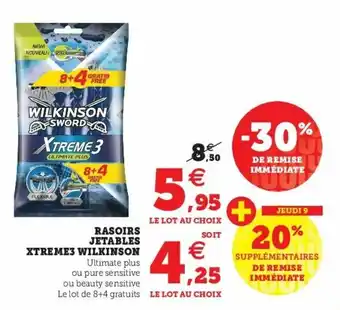 Super U Rasoirs Jetables Xtremes Wilkinson offre