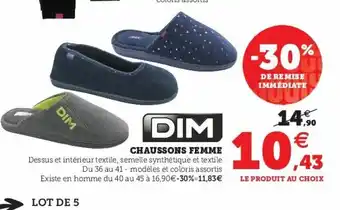 Super U Chaussons Femme offre