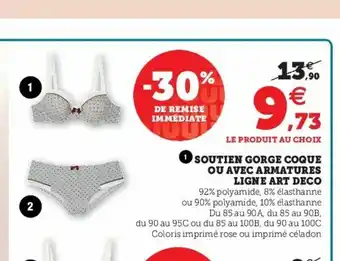 Super U Soutien Gorge Coque Ou Avec Armatures Ligne Art Deco offre
