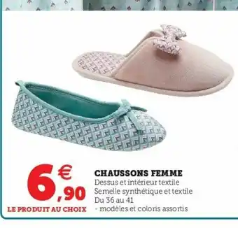 Super U Chaussons Femme offre