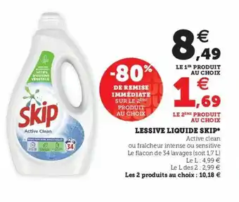 Super U Lessive Liquide Skip offre