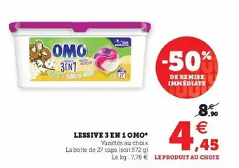 Super U Lessice 3 en 1 Omo offre