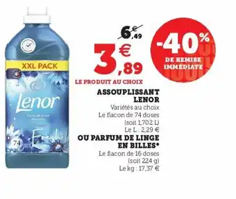 Super U Assouplissant Lenor offre