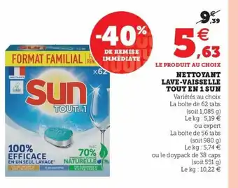 Super U Nettoyant Lave-Vaisselle Tout En 1 Sun offre
