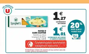 Super U Pates U Sans Gluten offre