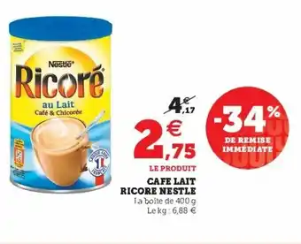Super U Cafe Lait Ricore Nestle offre