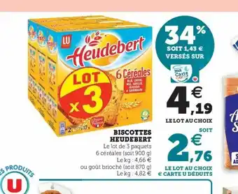 Super U Biscottes Heudebert offre