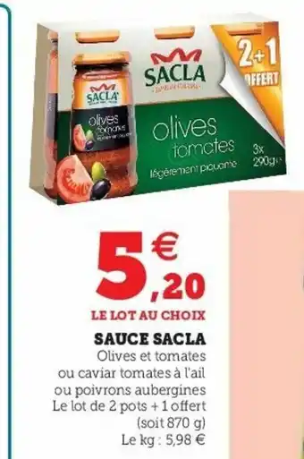 Super U Sauce Sacla offre