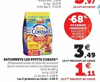 Super U Batonnets Les Petits Corava offre