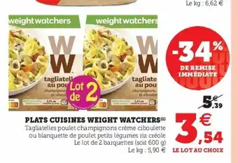 Super U Plats Cuisines Weight Watchers offre