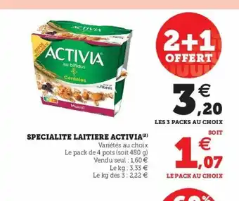 Super U Specialite Laitiere Activia offre