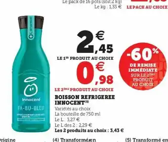 Super U Boisson Refrigeree Innocent offre