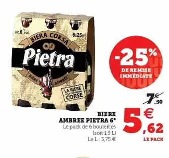 Super U Biere Ambree Pietra 6 offre