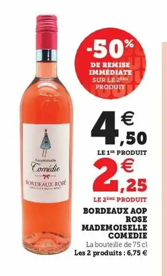 Super U Bordeaux Aop Rose Mademoiselle Comdie offre