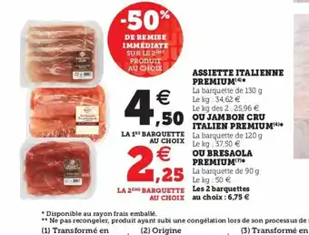 Super U Assiette Italienne Premium offre