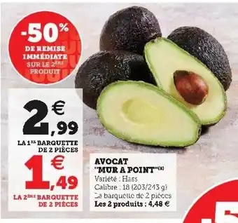 Super U Avocat "mur a point" offre