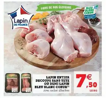 Super U Lapin entier decoupe sans tete offre