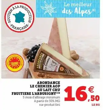 Super U Abondance le cremier aop offre