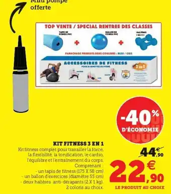 Super U Kit fitness 3 en 1 offre