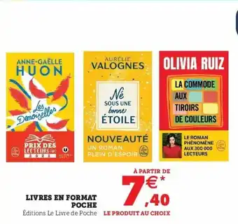 Super U Livres en format poche offre