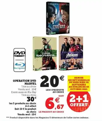 Super U Operation DVD marvel offre