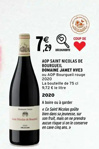 Intermarché AOP saint nicolas de bourgueil domaine jamet HVE3 offre