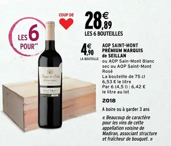 Intermarché AOP saint-mont prémium marquis de seillan offre