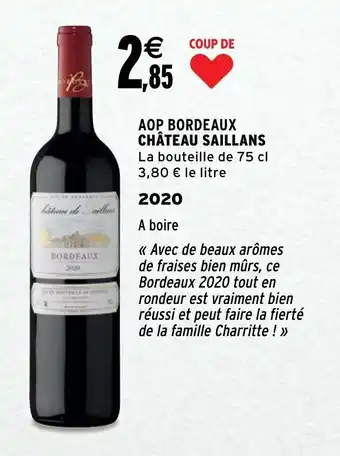Intermarché AOP bordeaux château saillans offre