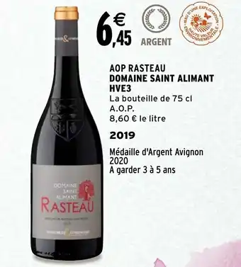 Intermarché AOP rasteau domaine saint-alimant HVE3 offre