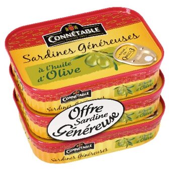 Auchan Sardines généreuses à l'huile d'olive connétable offre