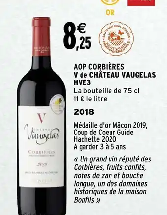 AOP corbières v de châteua vaugelas HVE3