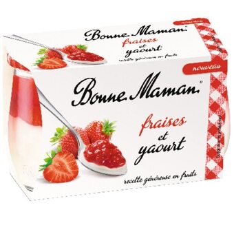 Auchan Fruit et yaourt fraise bonne maman offre
