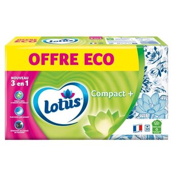 Auchan Mouchoirs compact plus etui blanc lotus offre