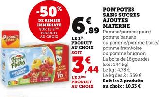 U Express Materne pom'potes sans sucres ajoutes offre