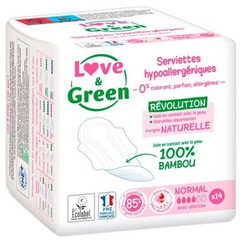 Auchan Serviettes normal love and green offre