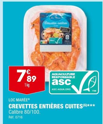 ALDI Loc marée crevettes entières cuites offre
