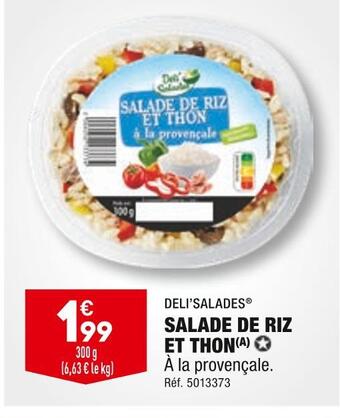 ALDI Deli’salades salade de riz et thon offre