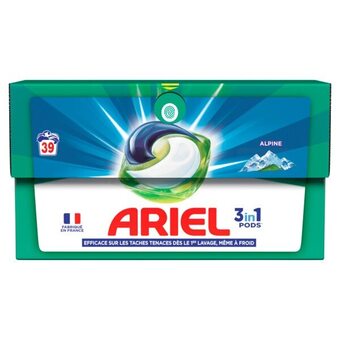 Auchan Lessive capsule detergent alpine ariel pods offre