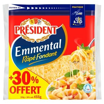Auchan Emmental râpé président offre