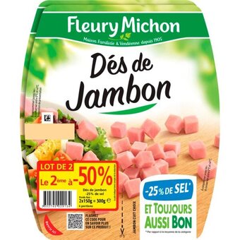 Auchan Dés de jambon fleury michon offre