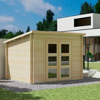Auchan Abri de jardin bois 28mm juno modern 6.0 m² offre