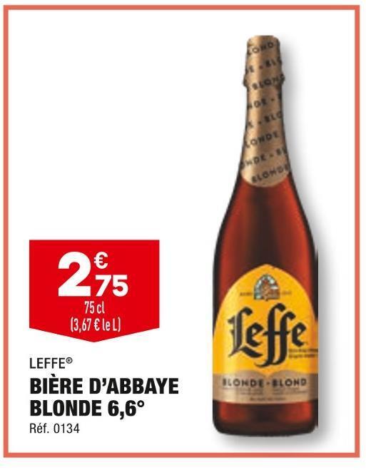 Promo Leffe bière d’abbaye blonde 6,6° chez ALDI