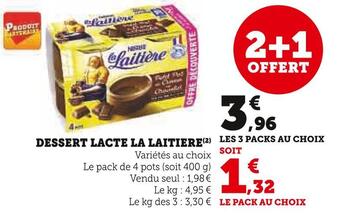 U Express Nestlé dessert lacte la laitiere offre
