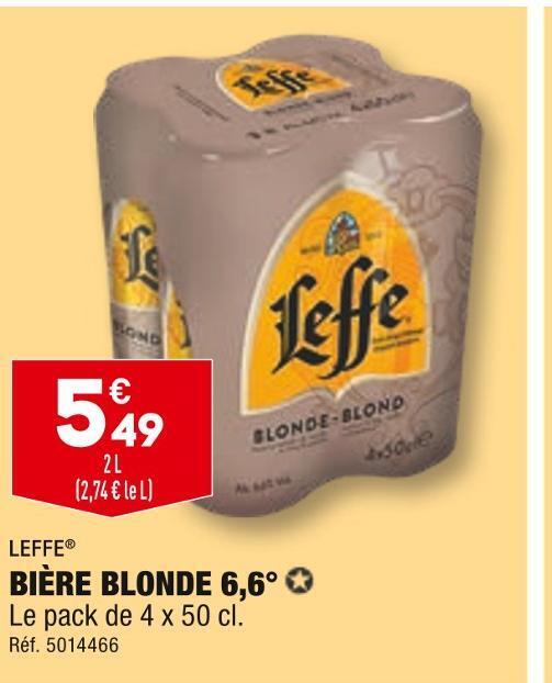 Promo Leffe bière blonde 6,6° chez ALDI