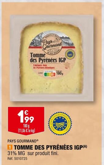 ALDI Pays gourmand tomme des pyrénées igp offre