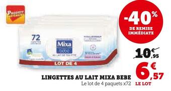 U Express Mixa bebe lingettes au lait offre