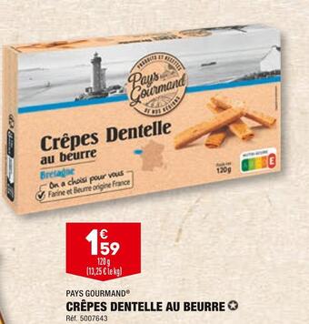 ALDI Pays gourmand crêpes dentelle au beurre offre