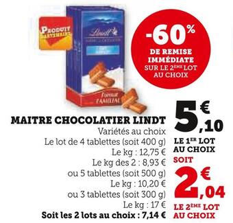 U Express Lindt maitre chocolatier offre