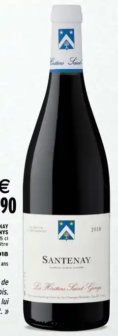 Intermarché AOP santenay domaine heritiers saint genys offre