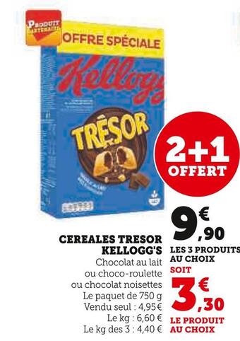 U Express Kellogg's cereales tresor offre